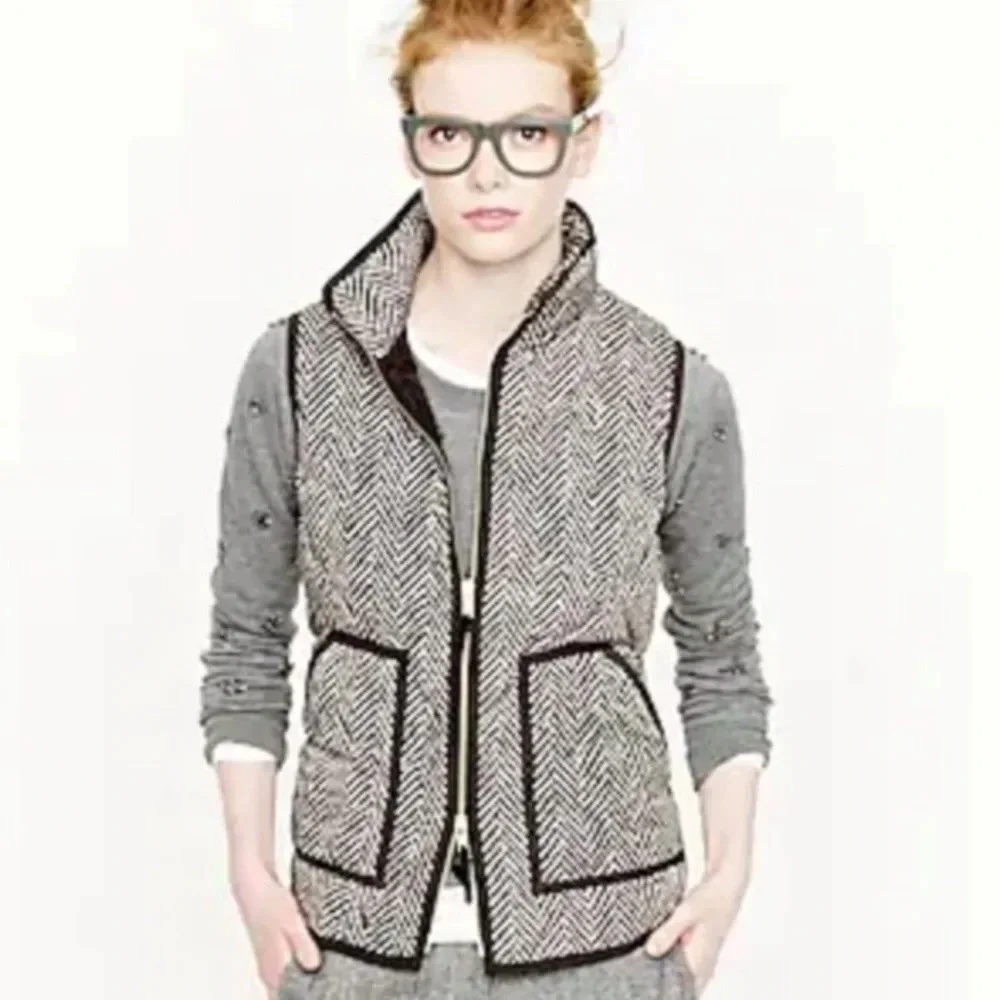 J. Crew Herringbone Puffy Jacket Size Xsmall